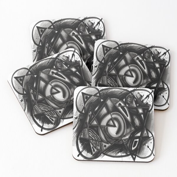 Item preview, quantum shapes bold charcoal black and white geometric abstract design designed and sold by SmashingDeals.