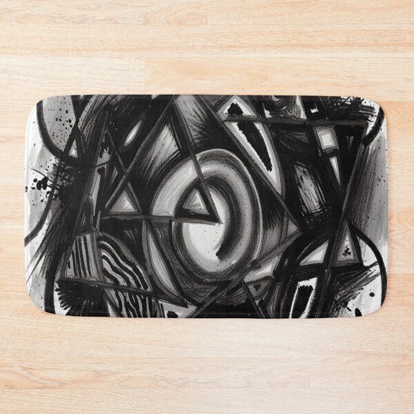 Item preview, quantum shapes bold charcoal black and white geometric abstract design designed and sold by SmashingDeals.