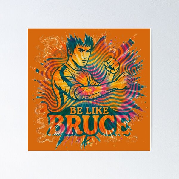 Item preview, Be Like Bruce - Explosive Retro Tie Dye designed and sold by CleverCulture.