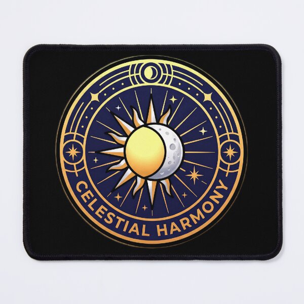 Item preview, Celestial Harmony Solar Eclipse Vintage Badge designed and sold by Oommen Studio .