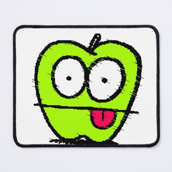 Item preview, Green Apple Glitch, Bulging Eyes, Pink Tongue, Black Background Meme designed and sold by AstronautMerch.