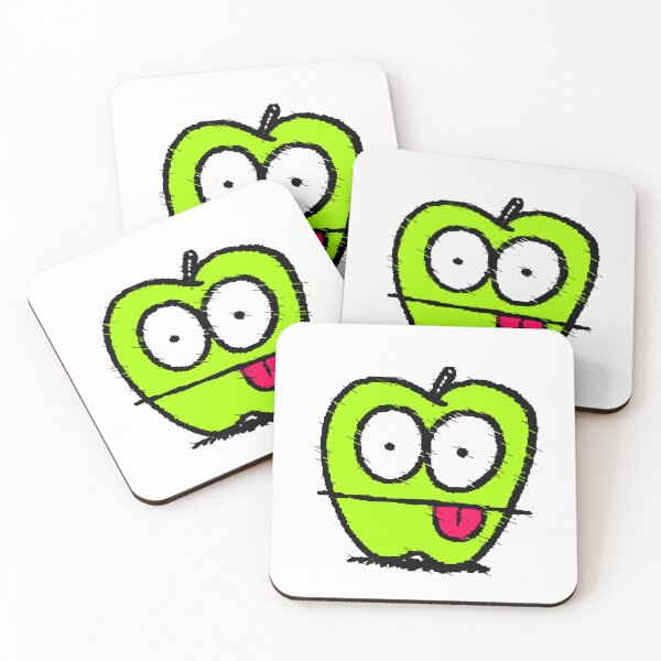 Item preview, Green Apple Glitch, Bulging Eyes, Pink Tongue, Black Background Meme designed and sold by AstronautMerch.