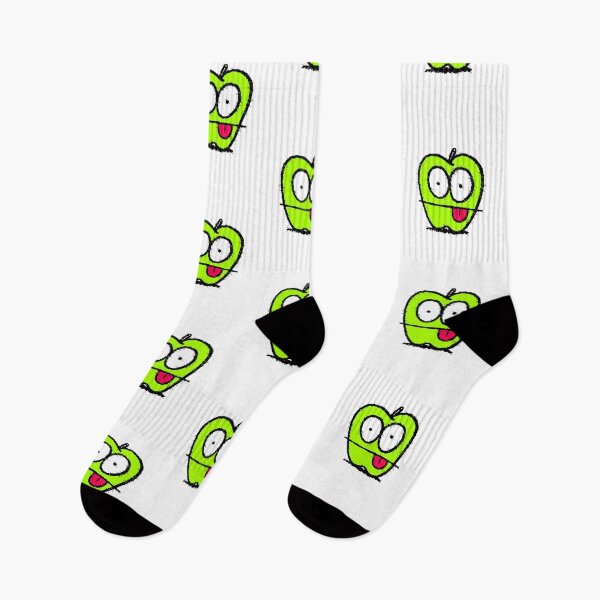Item preview, Green Apple Glitch, Bulging Eyes, Pink Tongue, Black Background Meme designed and sold by AstronautMerch.