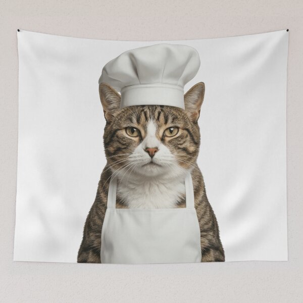 Item preview, Funny European Shorthair Cat Chef Realistic Animal Cooking Humor Art designed and sold by LazyOwlStore.