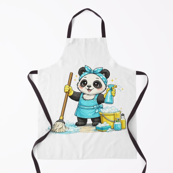 Item preview, Cute Cleaning Panda Sticker - Kawaii Housekeeping Panda designed and sold by VeloraCrafts.