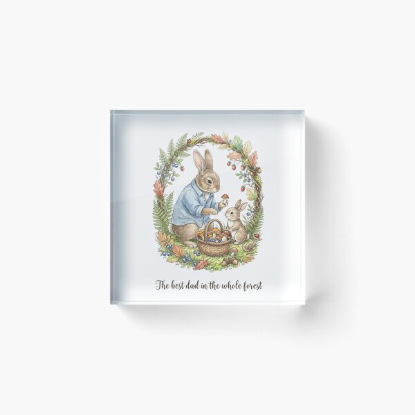 Item preview, The Best Dad in the Whole Forest Cute Forager Bunny Father's Day designed and sold by TatiK-Treasures.