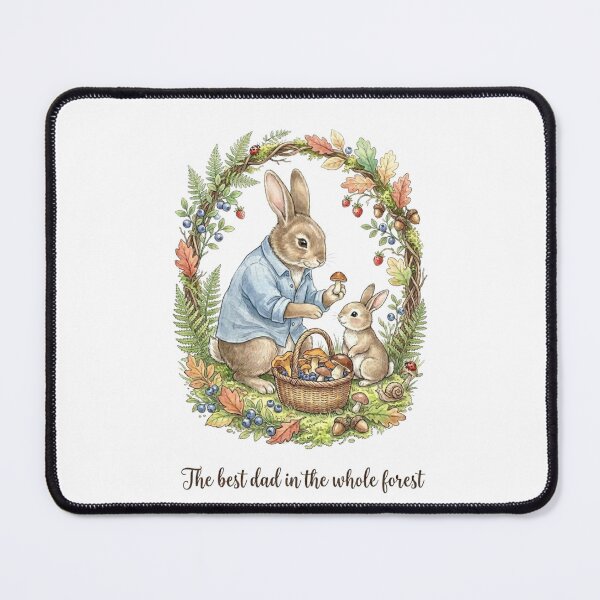 Item preview, The Best Dad in the Whole Forest Cute Forager Bunny Father's Day designed and sold by TatiK-Treasures.