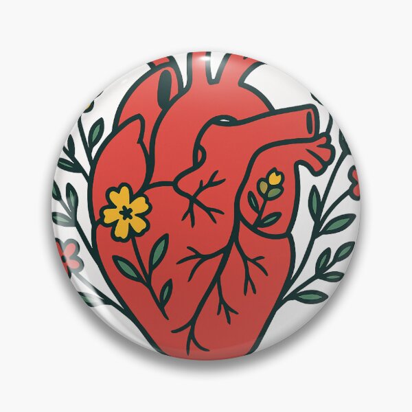 Item preview, Anatomical Heart with Flowers - Vintage Medical Art Aesthetic designed and sold by EDynamicpro.