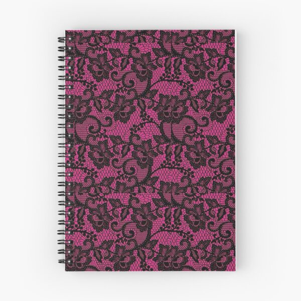 Artikelvorschau, Elegantes Vintage-Spitzenmuster in Schwarz und Pink entworfen und verkauft von Hrndz Store.