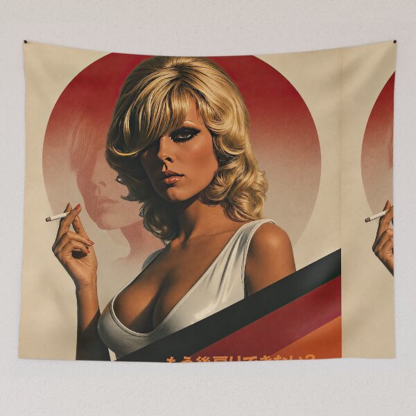 Item preview, Drunk on Desire - Retro Japanese Noir Femme Fatale Art designed and sold by obstinator.