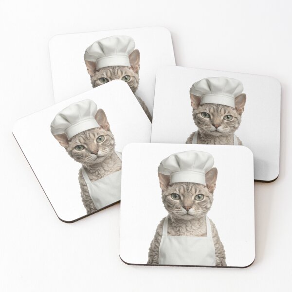 Item preview, Funny German Rex Cat Chef Realistic Animal Cooking Humor Art designed and sold by LazyOwlStore.