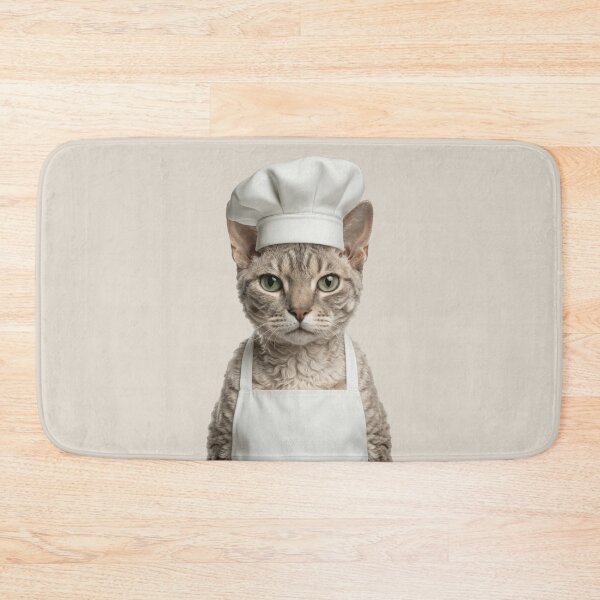 Item preview, Funny German Rex Cat Chef Realistic Animal Cooking Humor Art designed and sold by LazyOwlStore.