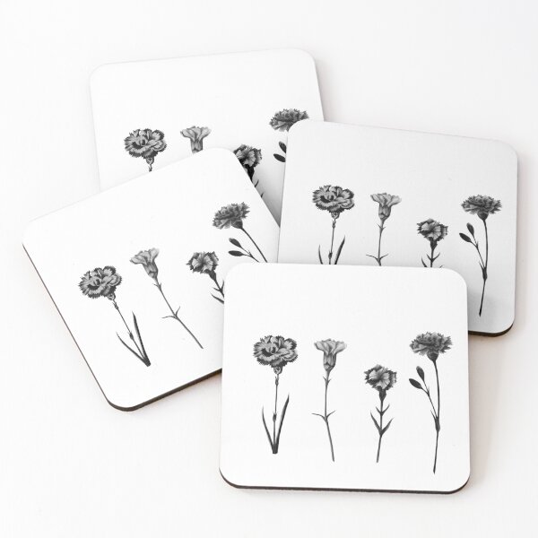 Item preview, Black Carnations / Hand-Drawn Botanical Noir designed and sold by SIMPLEstudi0.