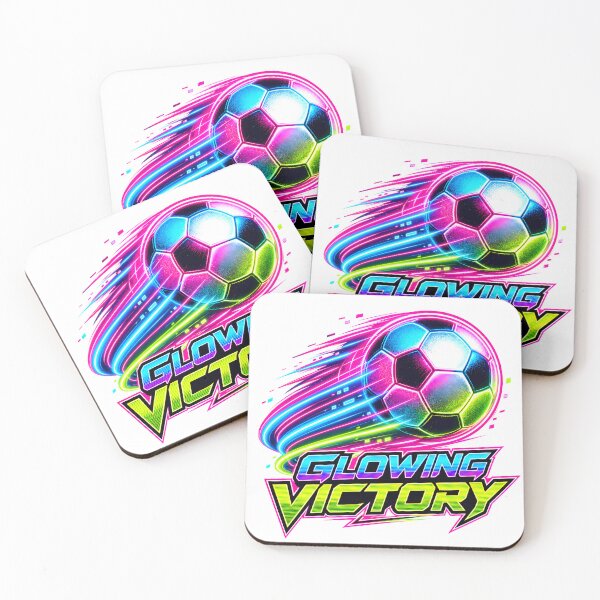 Item preview, Glowing Victory Retro Neon Soccer Ball Synthwave designed and sold by M.Store.