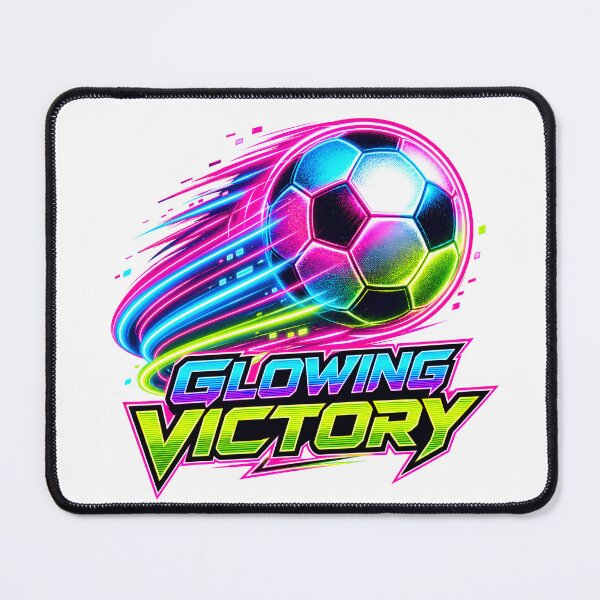 Item preview, Glowing Victory Retro Neon Soccer Ball Synthwave designed and sold by M.Store.