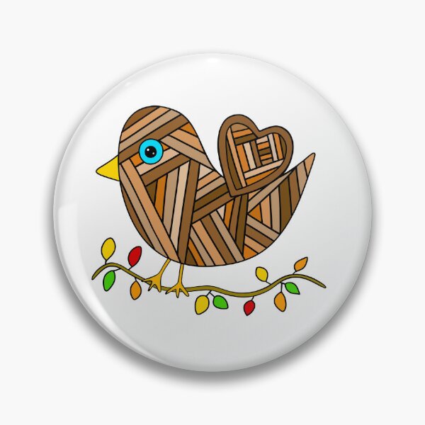 Item preview, Cute Patchwork Brown Bird Autumn Season designed and sold by Sartoris Art.