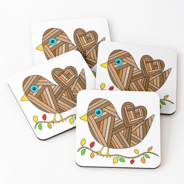 Item preview, Cute Patchwork Brown Bird Autumn Season designed and sold by Sartoris Art.