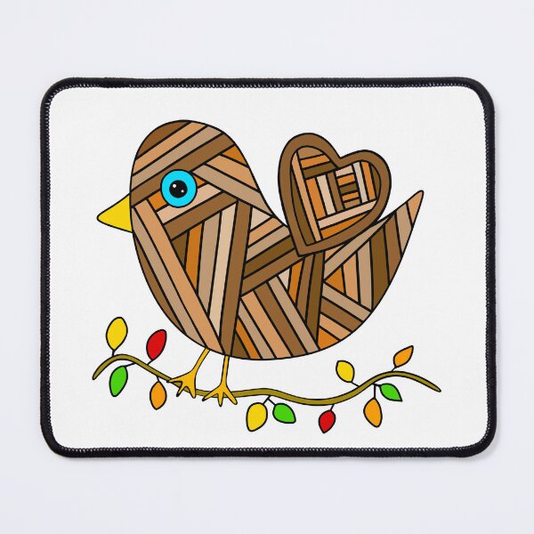 Item preview, Cute Patchwork Brown Bird Autumn Season designed and sold by Sartoris Art.