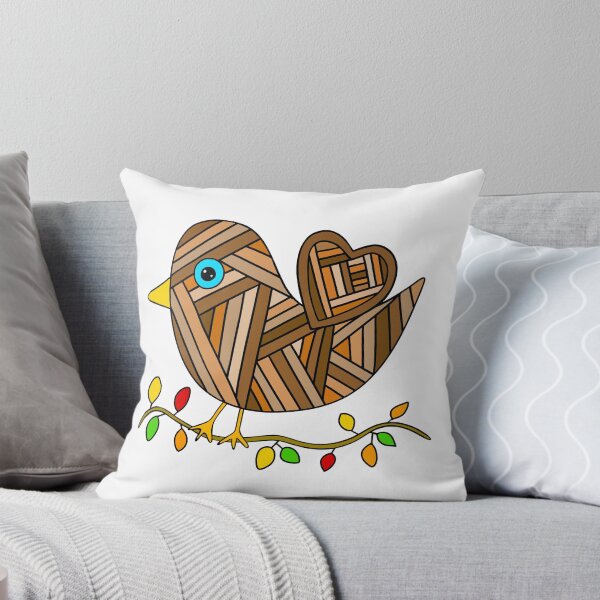 Item preview, Cute Patchwork Brown Bird Autumn Season designed and sold by Sartoris Art.