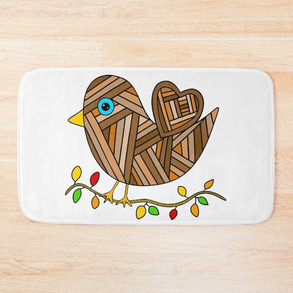 Item preview, Cute Patchwork Brown Bird Autumn Season designed and sold by Sartoris Art.