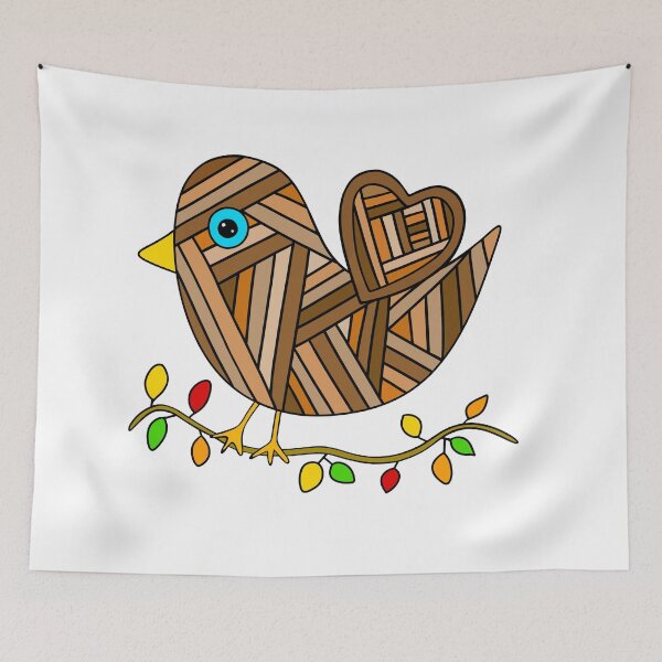Item preview, Cute Patchwork Brown Bird Autumn Season designed and sold by Sartoris Art.