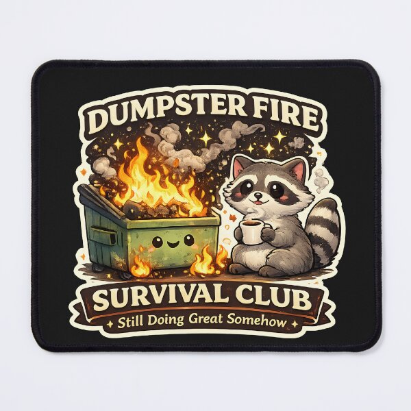 Item preview, Dumpster Fire Survival Club Funny Raccoon Coffee Meme Sticker T Shirt designed and sold by Akter-sikder.