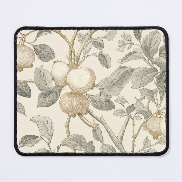 Item preview, Botanical Print Quince Branch – Ivory Slate Gold Heritage Engraving designed and sold by BestVarieties.