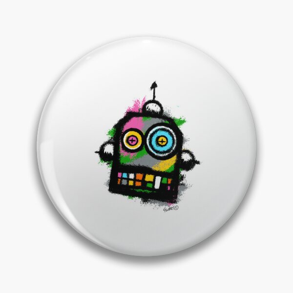 Item preview, Retro Robot No. 01 | Colourful Urban Folk Art Character by GWART designed and sold by GWARTGB.