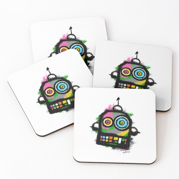 Item preview, Retro Robot No. 01 | Colourful Urban Folk Art Character by GWART designed and sold by GWARTGB.