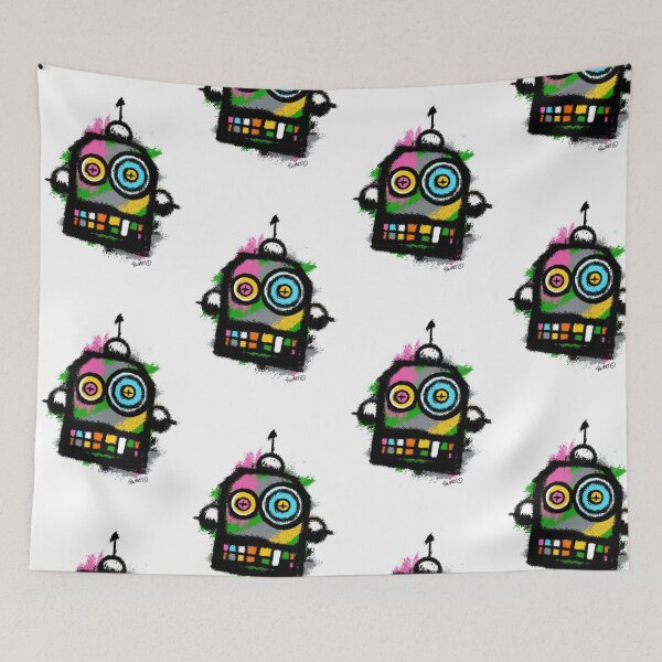Item preview, Retro Robot No. 01 | Colourful Urban Folk Art Character by GWART designed and sold by GWARTGB.