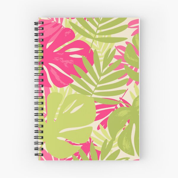 Item preview, Bold pink and green tropical leaf pattern designed and sold by Ilze Lucero.
