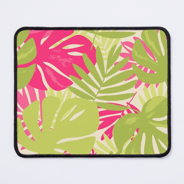 Item preview, Bold pink and green tropical leaf pattern designed and sold by Ilze Lucero.
