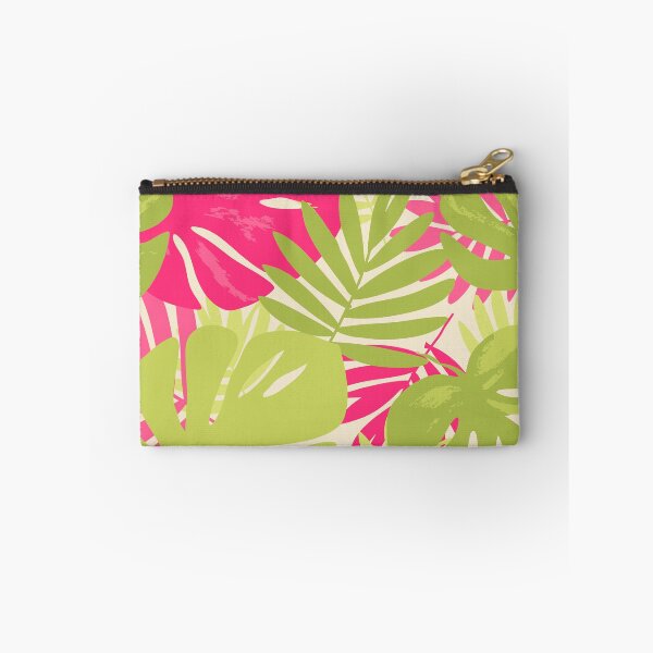 Item preview, Bold pink and green tropical leaf pattern designed and sold by Ilze Lucero.