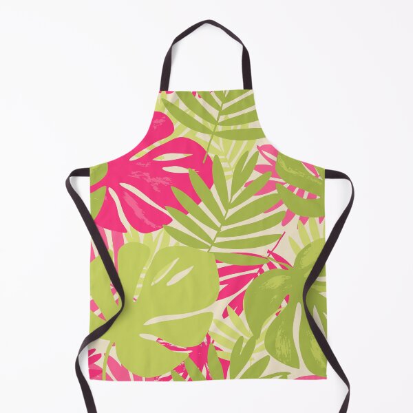 Item preview, Bold pink and green tropical leaf pattern designed and sold by Ilze Lucero.