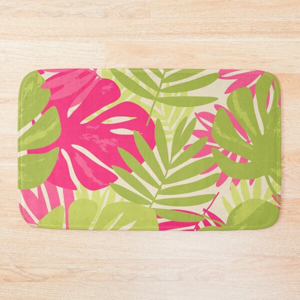 Item preview, Bold pink and green tropical leaf pattern designed and sold by Ilze Lucero.