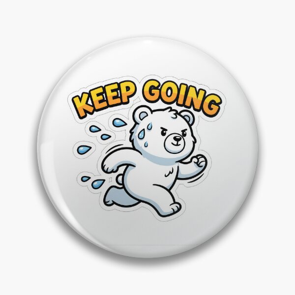 Item preview, Keep Going - Cute Running Bear Motivational Sticker designed and sold by Atlant11.