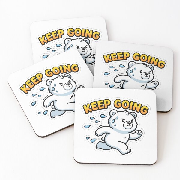 Item preview, Keep Going - Cute Running Bear Motivational Sticker designed and sold by Atlant11.