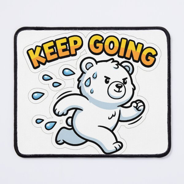 Item preview, Keep Going - Cute Running Bear Motivational Sticker designed and sold by Atlant11.