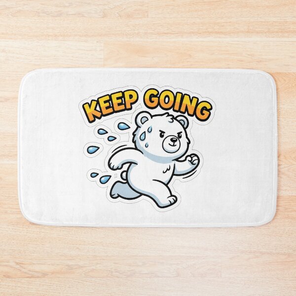 Item preview, Keep Going - Cute Running Bear Motivational Sticker designed and sold by Atlant11.