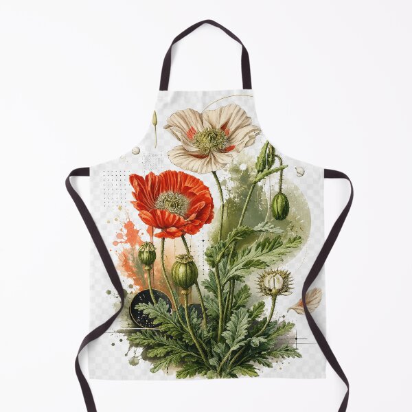 Item preview, Watercolor Botanical Poppy Flower Mixed Media Art Print designed and sold by riki2365.