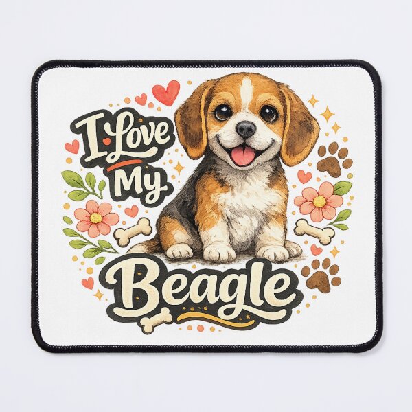 Item preview, I Love My Beagle Watercolor Dog Lover designed and sold by ssmg80.