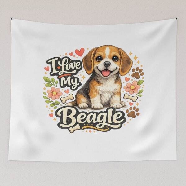 Item preview, I Love My Beagle Watercolor Dog Lover designed and sold by ssmg80.