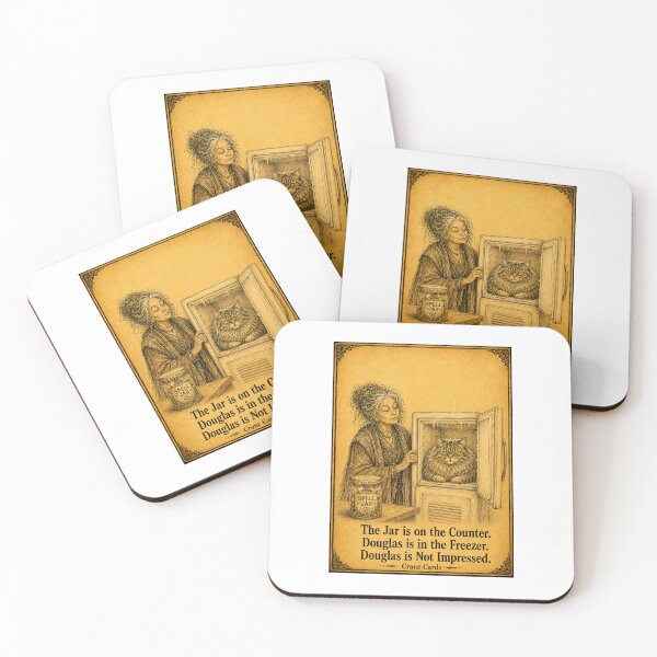 Item preview,  Crone Cards — The Jar is on the Counter. Douglas is in the Freezer. Douglas is Not Impressed. designed and sold by Kay Mhor Studio.