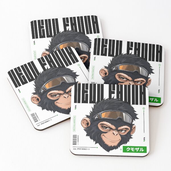 Item preview, Cyberpunk Monkey , Anime Primate Street Art Print designed and sold by NullSpacePrintsHQ.