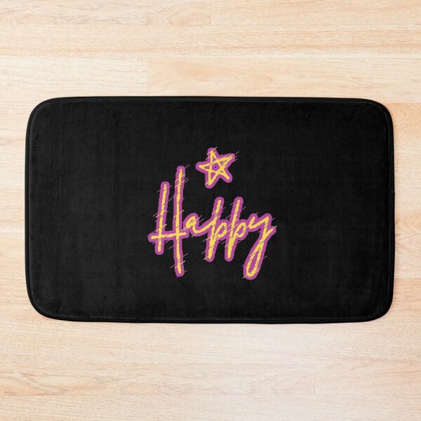 Item preview, Happy Glitch Yellow Purple Star Black Background Positive Vibes designed and sold by AstronautMerch.