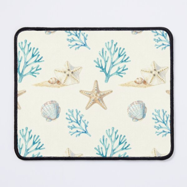Item preview, Coastal Starfish & Coral Pattern | Watercolor Beach Seashell Design designed and sold by Ioanna-Studio.
