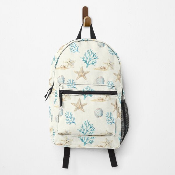 Item preview, Coastal Starfish & Coral Pattern | Watercolor Beach Seashell Design designed and sold by Ioanna-Studio.