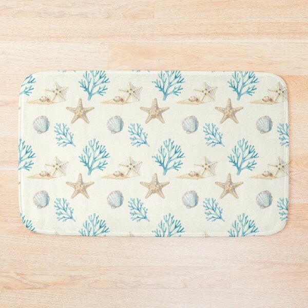 Item preview, Coastal Starfish & Coral Pattern | Watercolor Beach Seashell Design designed and sold by Ioanna-Studio.