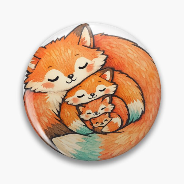 Item preview, Cute Fox Family Curled in a Fibonacci Spiral designed and sold by eignvalue.