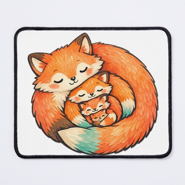 Item preview, Cute Fox Family Curled in a Fibonacci Spiral designed and sold by eignvalue.